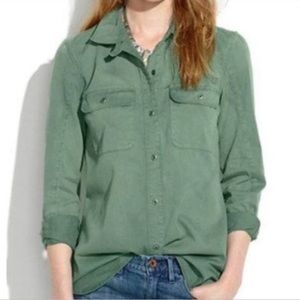 MADEWELL | Military Army Utility Olive Buttondown Long Sleeve Shirt Size XS